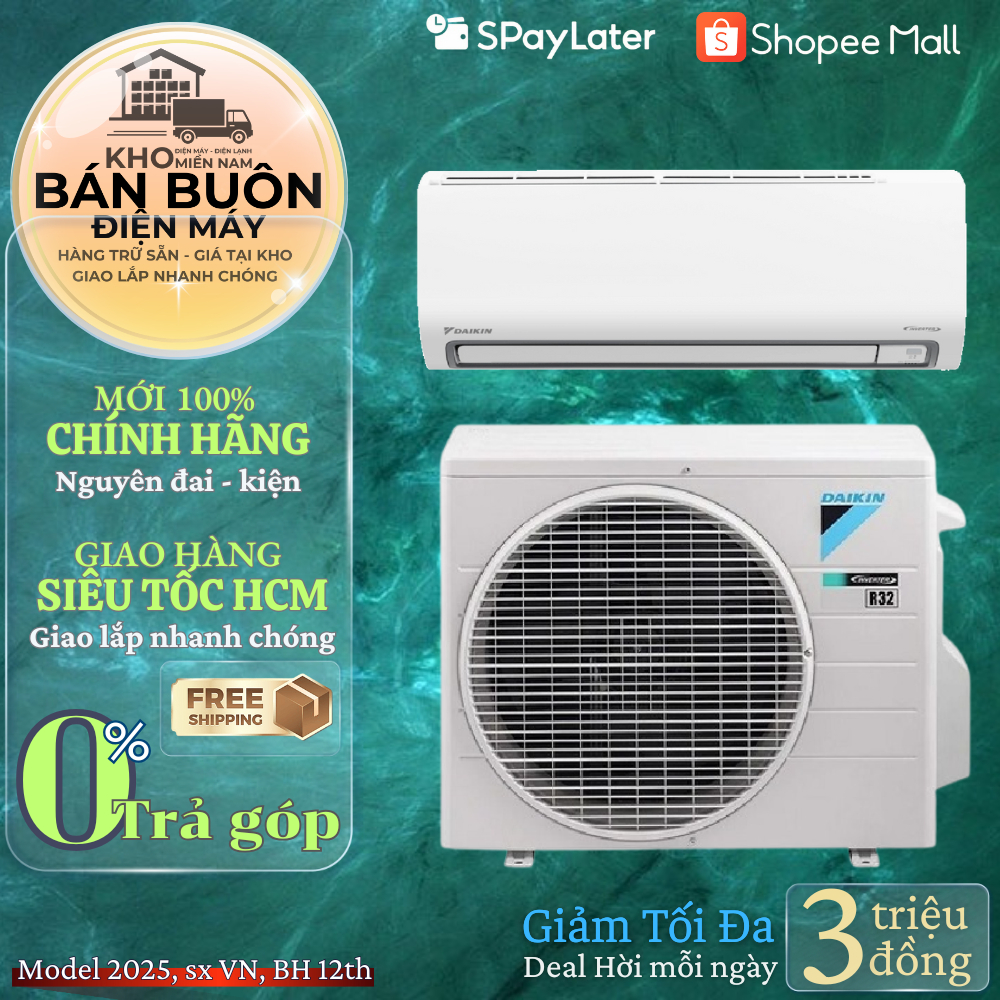 Máy lạnh Daikin Inverter 2HP–2.5HP FTKB60ZVMV | FTKB50ZVMV | FTF50XV1V chính hãng