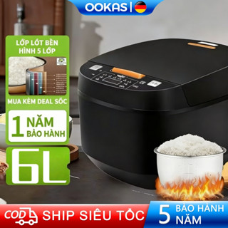  OOKAS Nồi Cơm Điện đa năng chống dính  Nấu ăn nhanh công suất cao 6L dung tích lớn 220V 
