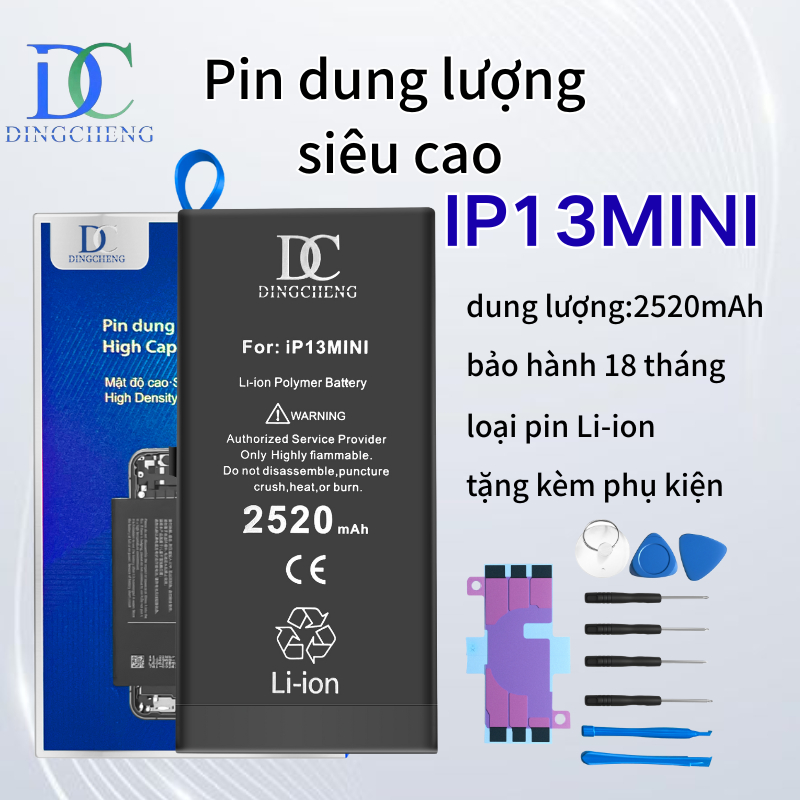 Pin Dung Lượng Cao Dành Cho iPhone 13 Mini 2520mAh,New 100% Độ Bền Cao ,Bảo Hành 18 Tháng