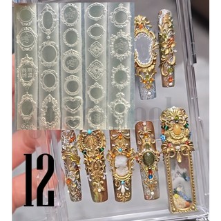 Khuôn Nặn Nail Charm 100 Mẫu Khung Cửa Sổ Gothic / Cổ Phong DREAMER Nặn Hoa Bột Thú Nổi Gel UV Sắc Nét Dụng Cụ Nail