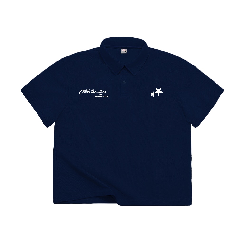 Áo Polo Local Brand VIBESTU " Logo Vibestu ", Áo Polo Boxy Form Rộng Unisex 250Gsm Cotton | BigBuy360 - bigbuy360.vn