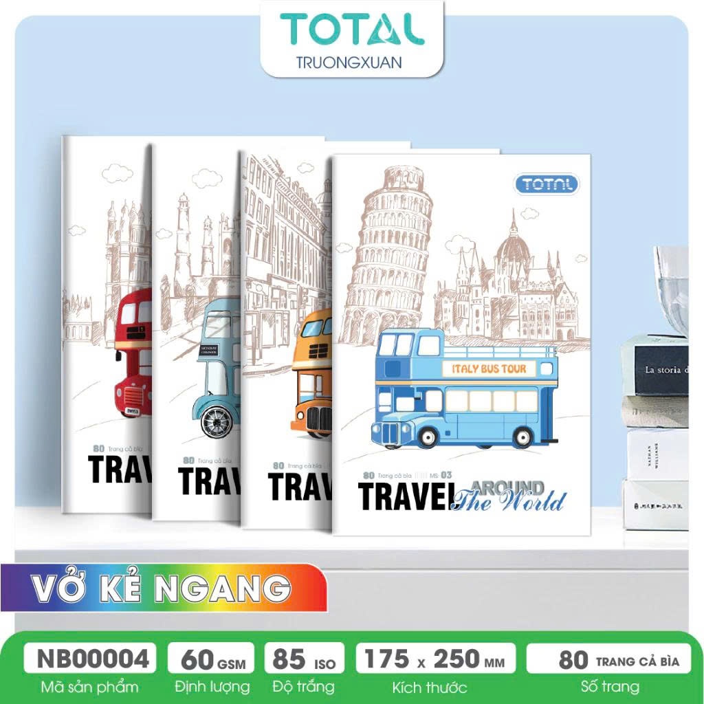 (Combo 10 quyển) Vở kẻ ngang 80 trang Total Bus - NB0004