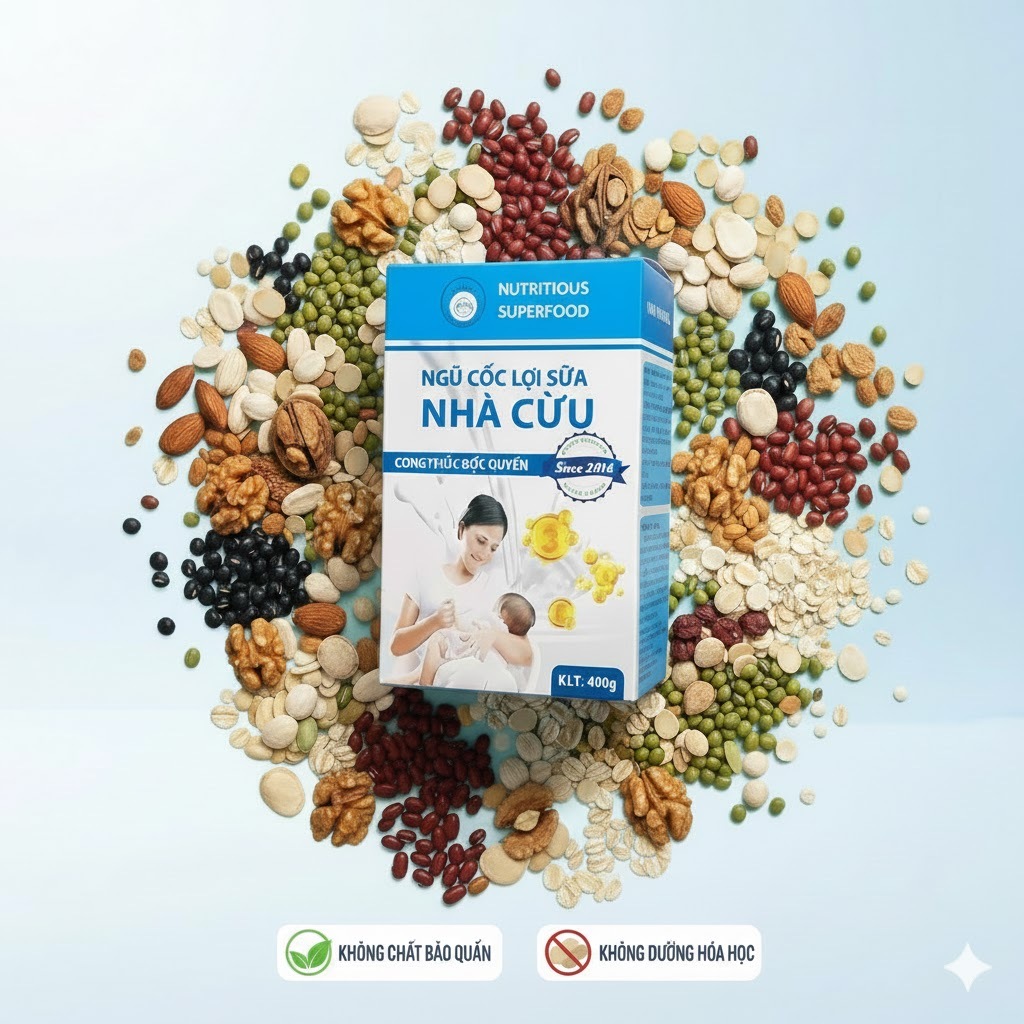 Ngũ Cốc Lợi Sữa Nhà Cừu Plus (Thanh Nhiệt - Cốc Vàng - Xả Stress) - Kích Sữa Nhanh, Đặc Sữa, Bé Tăng Cân