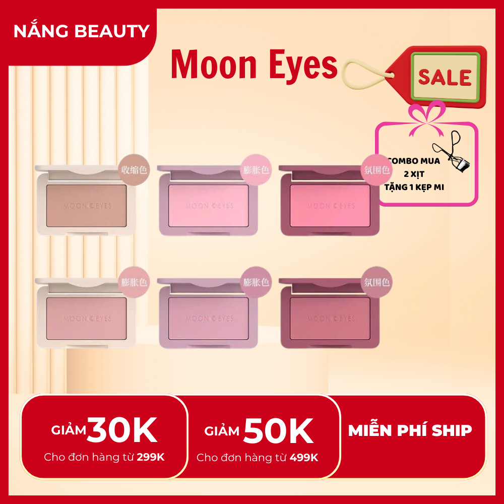 [MOON EYES] Phấn Má Hồng Moon Eyes Đơn Sắc Mịn Lì Tự Nhiên, Matte Blush, 6.5g