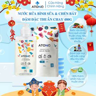  Nước rửa bình sữa & chén bát đậm đặc thuần chay an toàn có thể rửa được rau củ quả Thương hiệu Atono2 Hàn Quốc 