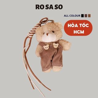Charm gấu dễ thương ROSASO - Móc khóa thú bông thời trang, phụ kiện xinh xắn cho túi xách