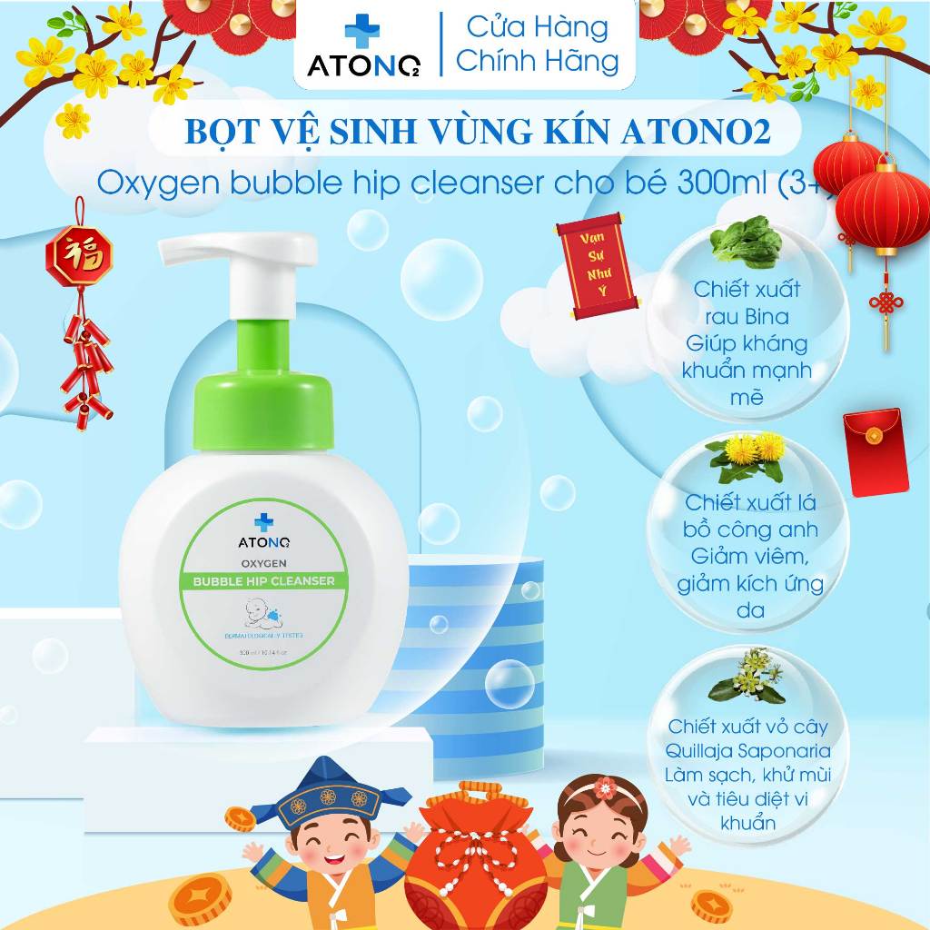Bọt Rửa Mông Và Vệ Sinh Vùng Kín ATONO2 - Chăm Sóc Bé Yêu