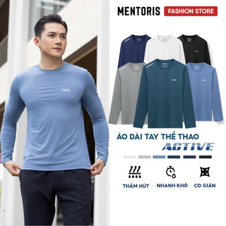  Áo thun Nam Dài tay MENTORIS Áo thun thu đông Cao Cấp Mềm Mịn Co Giãn Thấm hút MDT02 