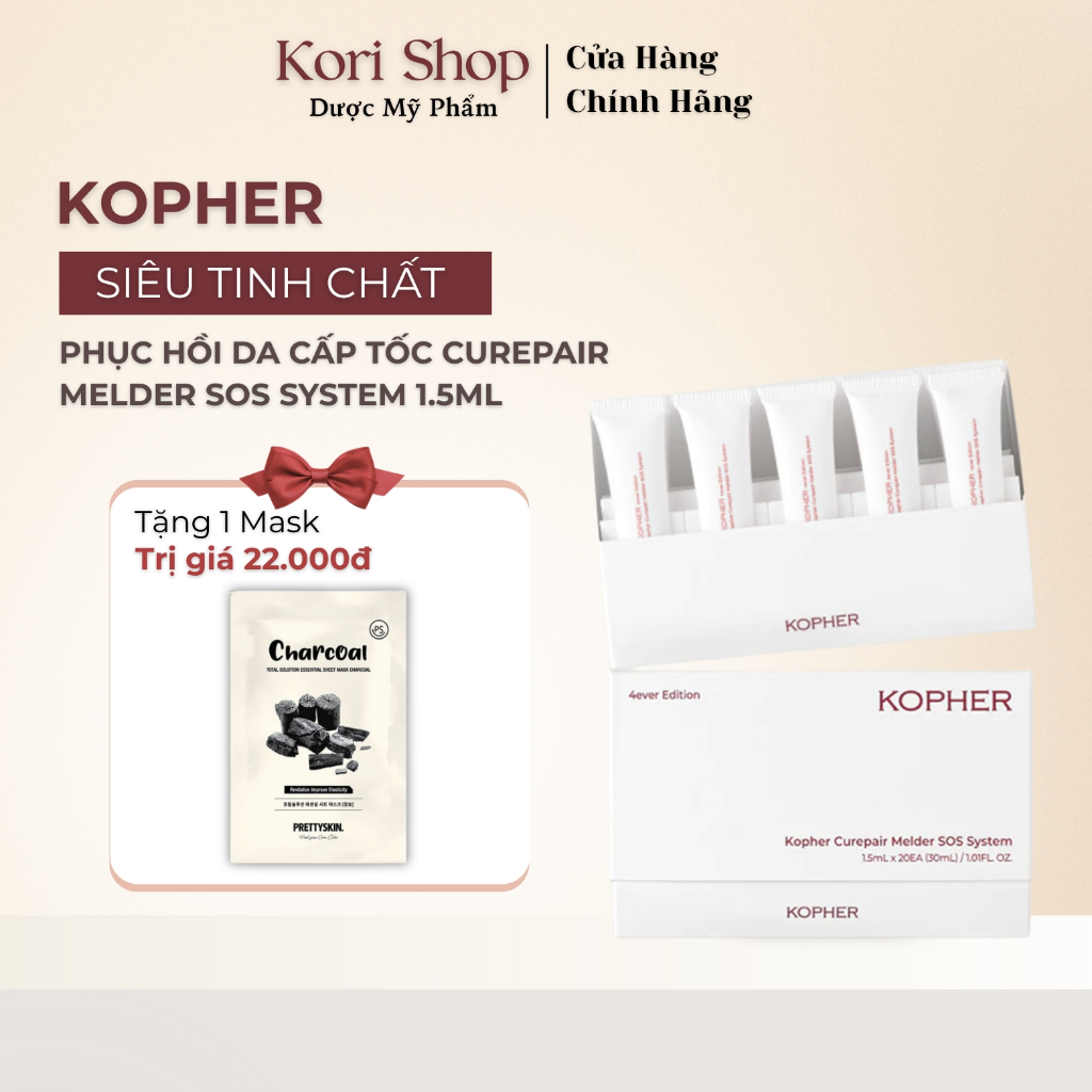 Tinh chất phục hồi da cấp tốc Kopher Curepair Melder SOS System làm dịu da hộp 20 ống