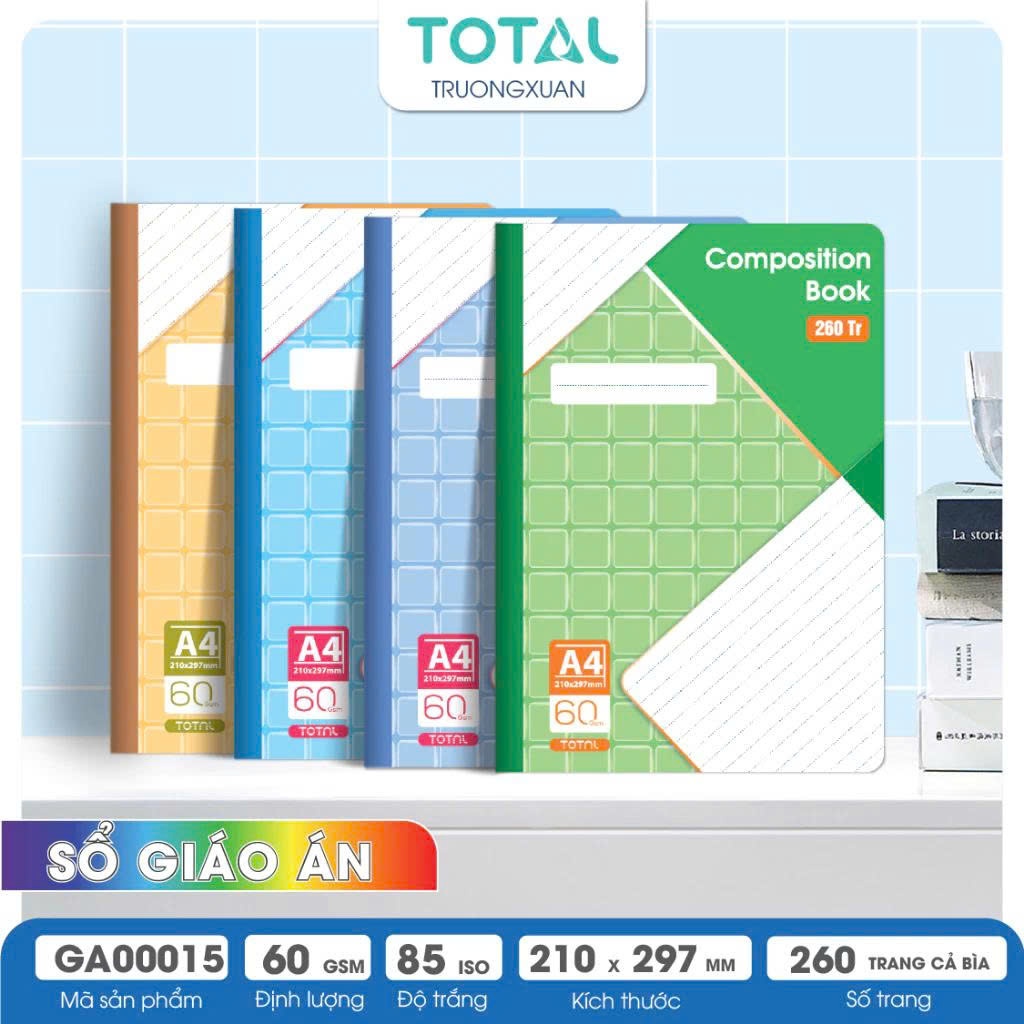 Sổ kẻ ngang A4 260 trang Total Lesson Plan