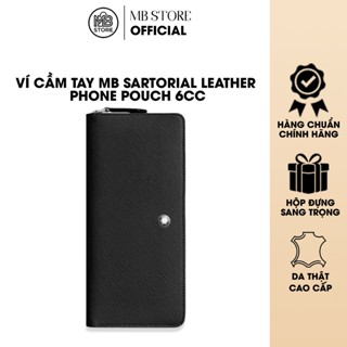Ví Cầm Tay Nam MB Sartorial Leather Phone Pouch 6CC, Da Bê Cao Cấp, Clutch Đựng Điện Thoại MB130749