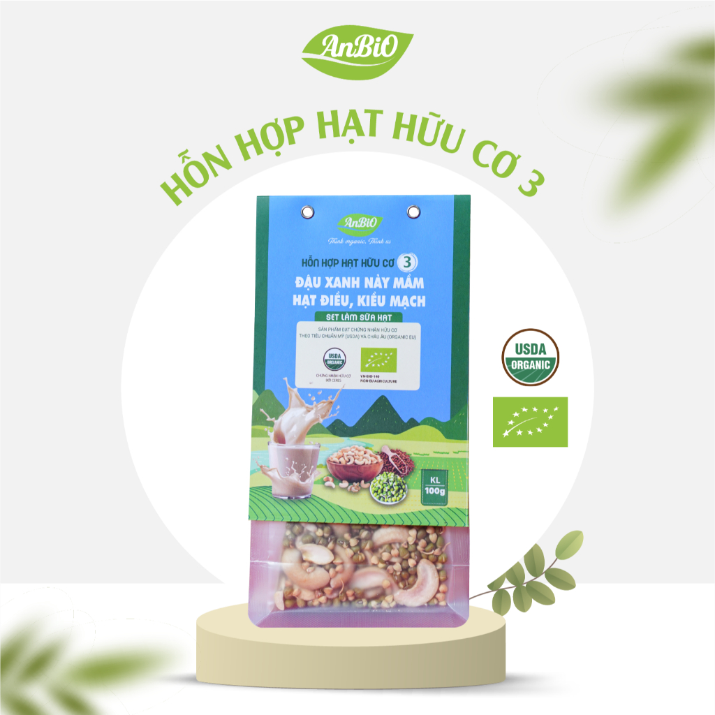 {CHÍNH HÃNG ANBIO} Hỗn hợp hạt hữu cơ Anbio - Làm sữa hạt - Chứng nhận hữu cơ USDA & EU