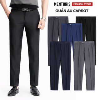 Quần Tây Nam MENTORIS Carrot Quần Âu Nam Cạp Trơn Chuẩn Form Lịch Lãm Vải dày Co giãn MTR01C 