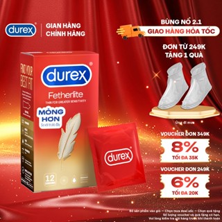  Bao cao su Durex Fetherlite siêu mỏng size 52.5mm 12 bao hộp 