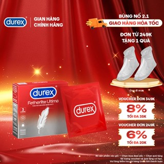  Bao cao su Durex Fetherlite Ultima siêu mỏng size 52mm 3 bao hộp 