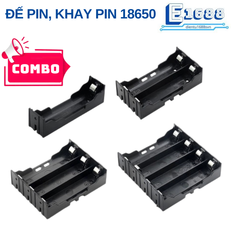 Đế pin, khay pin 18650 chân hàn PCB