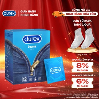  Bao cao su Durex Jeans cơ bản bôi trơn size 52.5mm hộp 30 bao 