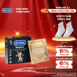  Bao cao su Durex Kingtex ôm sát bôi trơn size 49mm hộp 3 bao 