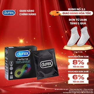  Bao cao su Durex Performa kéo dài thời gian size 52mm 3 bao hộp  