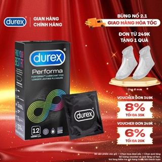  Bao cao su Durex Performa kéo dài thời gian size 52mm hộp 12 bao 