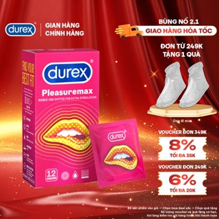  Bao cao su Durex Pleasuremax gân gai size 56mm 12 bao hộp 