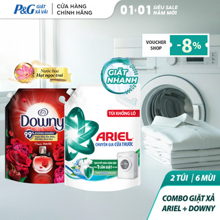  COMBO Nước Giặt ARIEL Cửa Trên 4.1kg  Cửa Trước 3.9kg Và Nước Xả DOWNY 3.2L-3.5L 