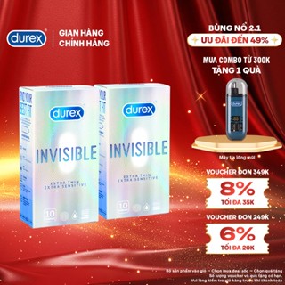  Bộ 2 hộp bao cao su Durex Invisible siêu mỏng size 52mm  10 bao hộp   