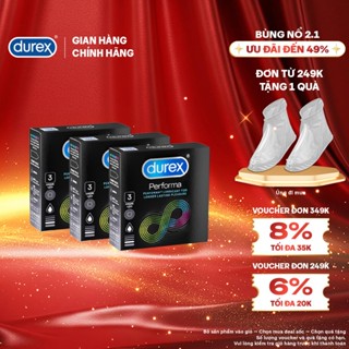  Bộ 3 hộp Durex Performa kéo dài thời gian size 52mm 3 bao hộp 