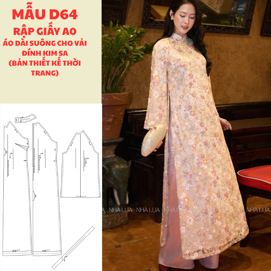 RẬP GIẤY A0 ÁO DÀI DÁNG SUÔNG-D64