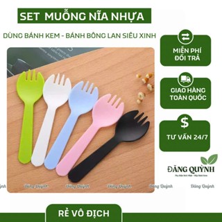 50 SET MUỖNG NĨA NHỰA DÙNG BÁNH KEM, BÁNH BÔNG LAN SIÊU XINH | ĐĂNG QUỲNH