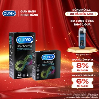  Bộ bao cao su Durex Performa kéo dài thời gian size 52mm 1 hộp 12 bao và 1 hộp 3 bao 
