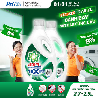   MỚI  Combo Chai Nước Giặt Ariel Gel ARIEL 10X Sức Mạnh Giặt Sạch Hương Downy Nắng Sớm CửaTrước 2.7KGx2  CửaTrên 2.9KGx2 
