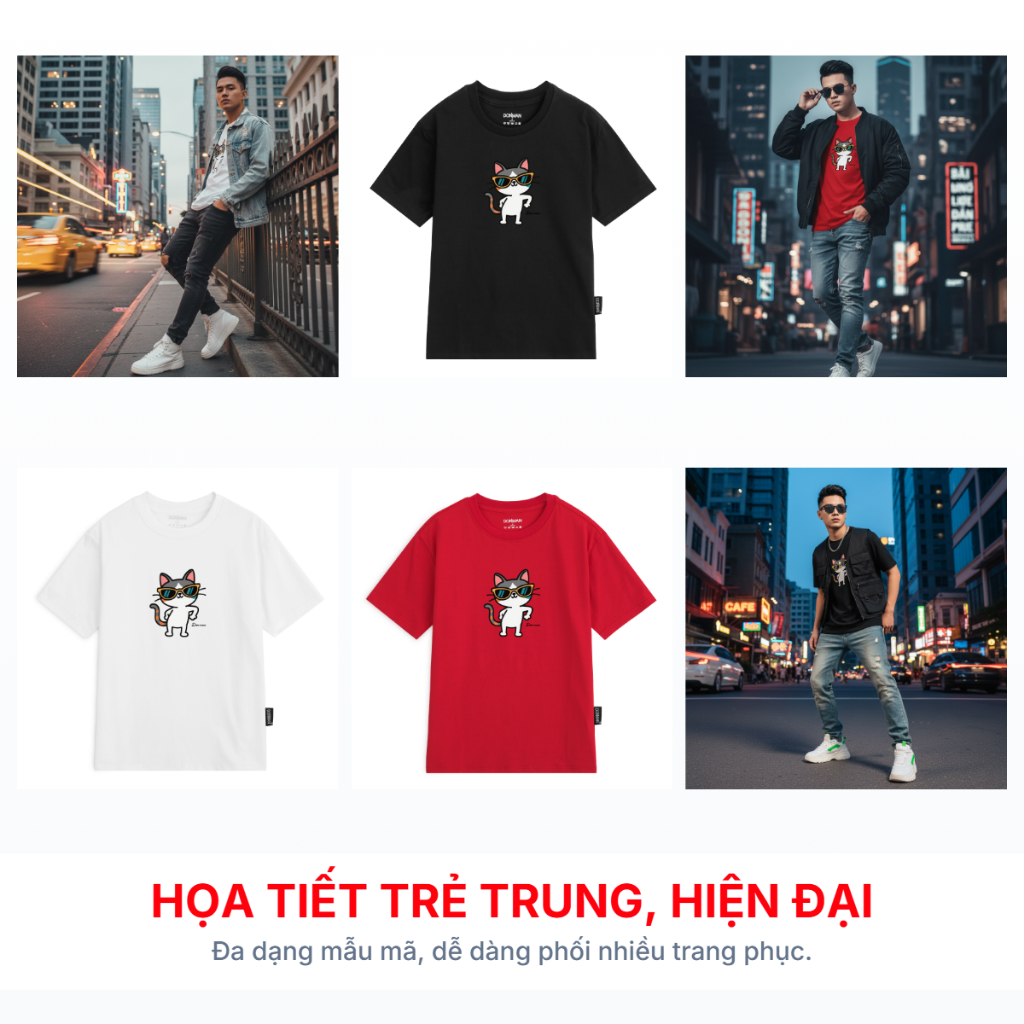 Áo Thun In Nam DONMAN Cotton 4 Chiều Cao Cấp - Thoải Mái & Phong Cách - D178