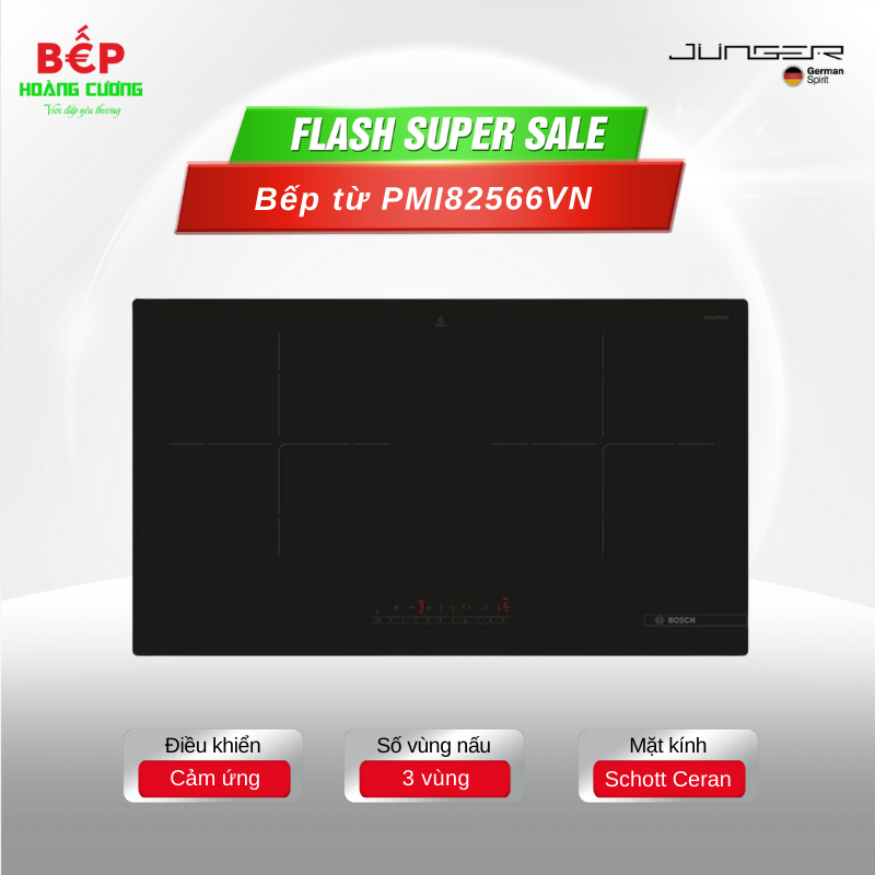 Bếp từ hai vùng nấu Bosch PMI82566VN – 2800W, Thiết kế âm tủ