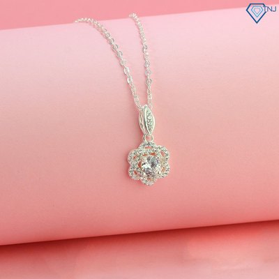 Dây chuyền bạc nữ mặt bông hoa đính đá sang trọng DCN0768 - Trang Sức TNJ