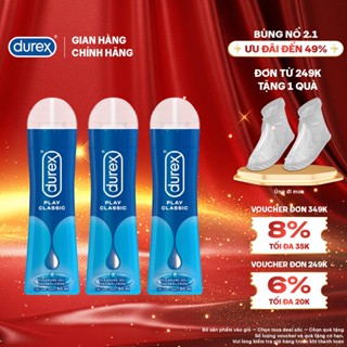   Combo 3 Gel bôi trơn Durex Classic gốc nước - Bao bì mới cải tiến công thức thêm mượt mà 50ML chai 