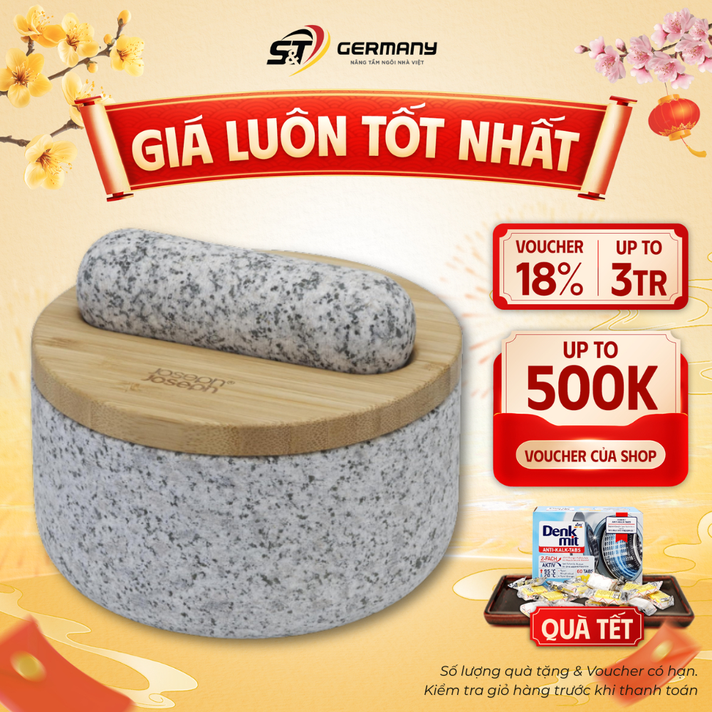 Set chày cối đá Joseph Joseph nắp tre 20176 nội địa Đức, Set chày cối đá cao cấp GermanySnT 450222