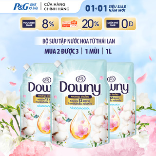   Mua 2 Được 3  Nước Xả Vải Đậm Đặc DOWNY Tinh Dầu Thiên Nhiên Hương Cotton Thuần Khiết Túi 1L 