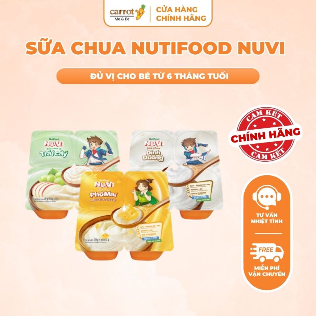 Sữa Chua Nutifood NuVi Đủ Vị, Bổ Sung Chất Dinh Dưỡng Cho Bé Từ 6M