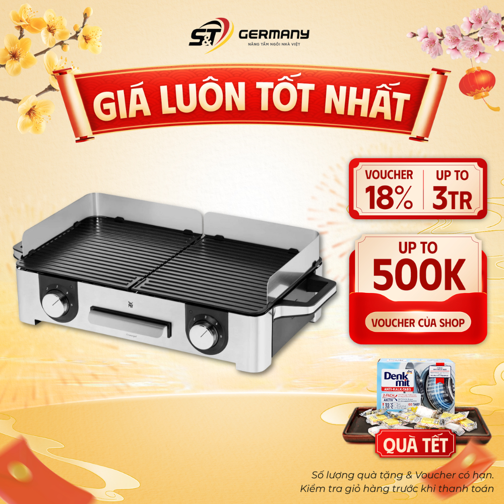 Bếp nướng WMF Lono Master-Grill 2400W, bếp nướng 2 vùng đa năng GermanySnT 50015