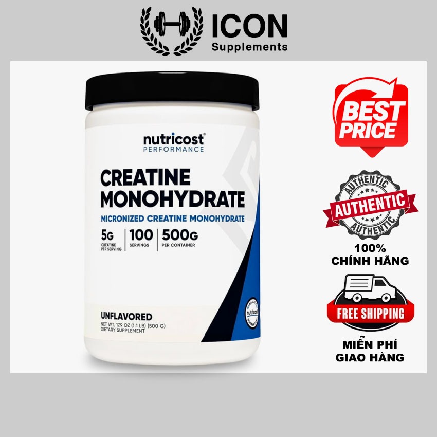 Thực Phẩm Bổ Sung Nutricost Creatine Monohydrate 500 gram