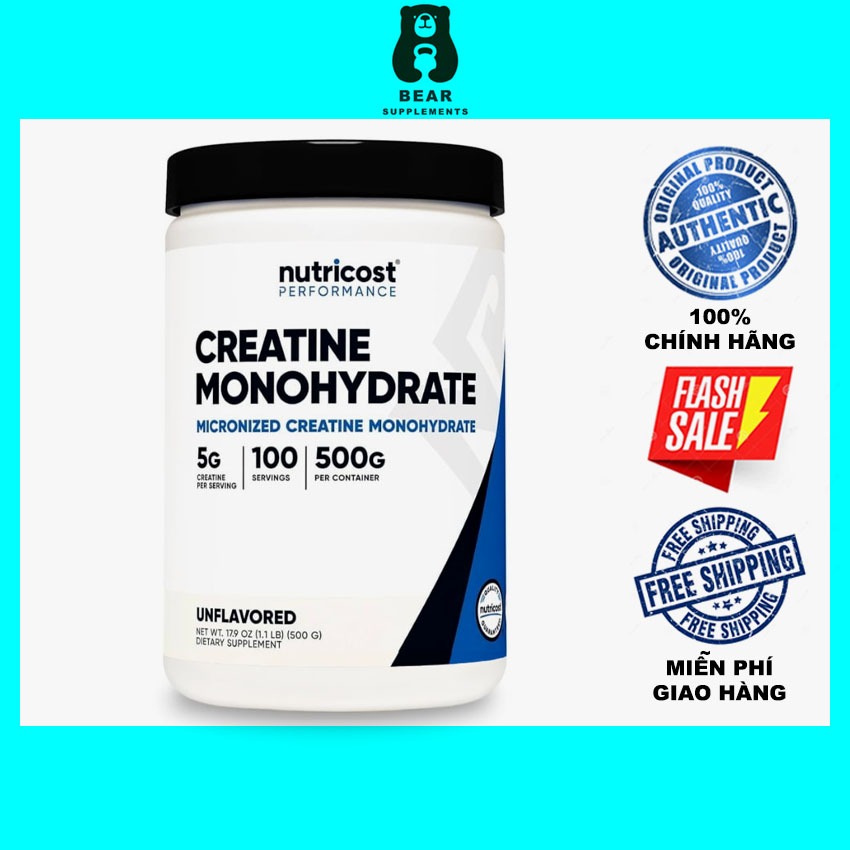 Thực Phẩm Bổ Sung Nutricost Creatine Monohydrate 500 gram