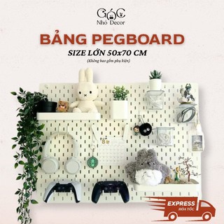   Hỏa tốc và giao liên tỉnh  Bảng pegboard gỗ bảng treo tường đa năng size 50x70cm tặng kèm 4 miếng dán tường 