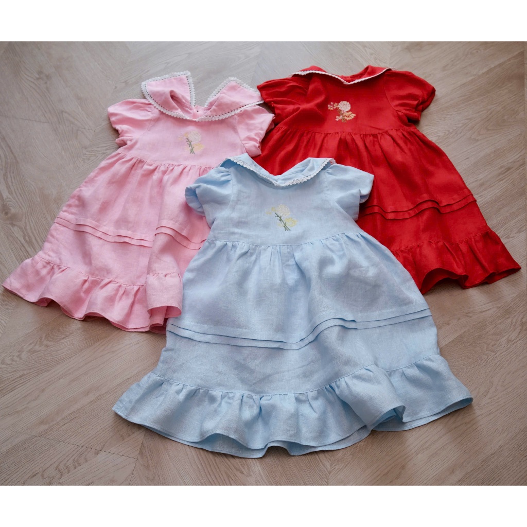 Phượng Linen-Váy linen premium thêu hoa cho bé gái