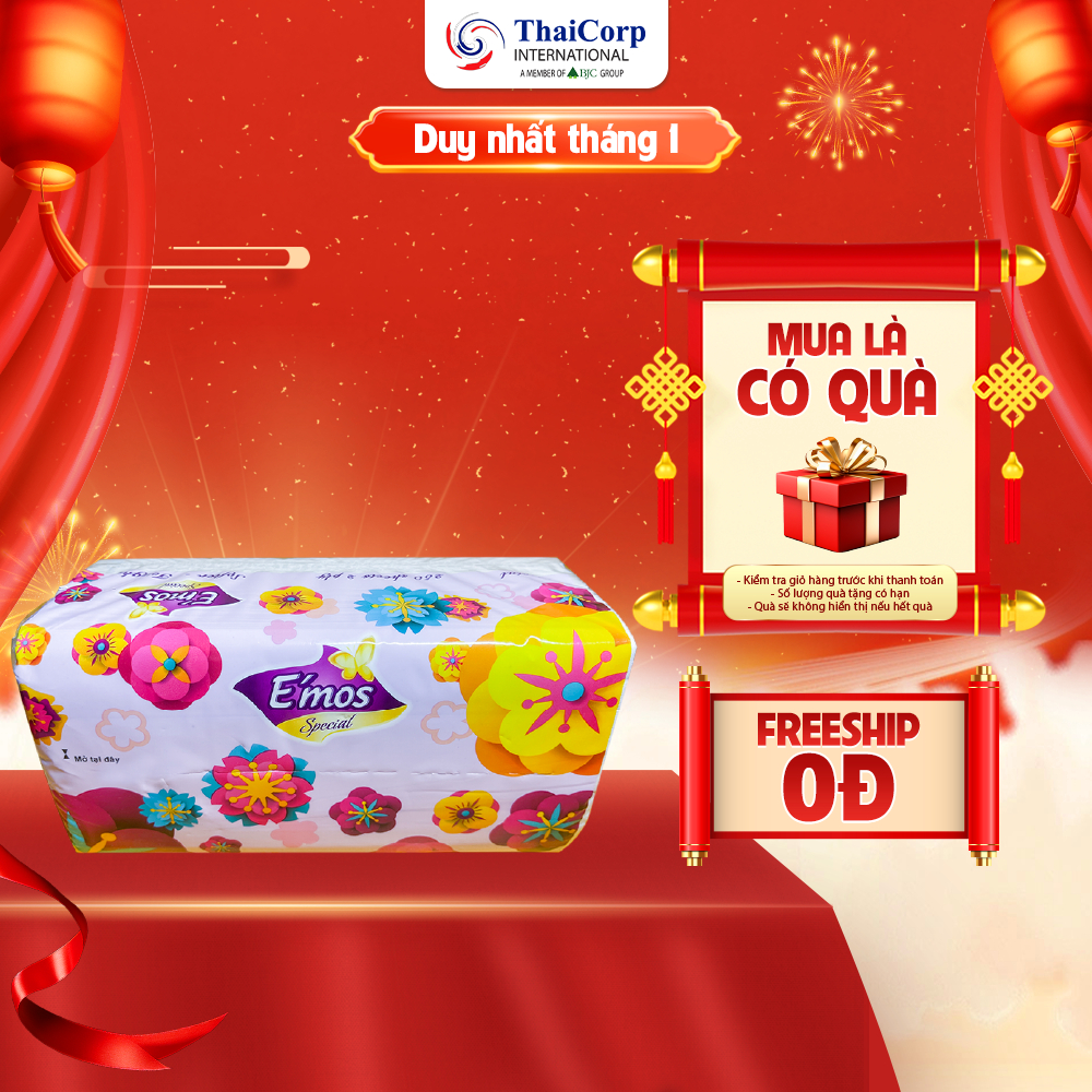 Khăn Giấy Rút Cao Cấp E'mos Special (250 tờ/Gói)