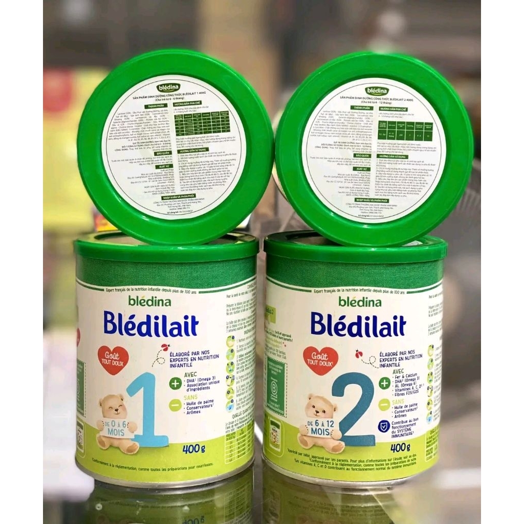 Sữa Bledilait số 1,2 lon 400g hạn 6/2026 của Pháp