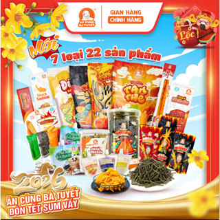  COMBO 7 DÒNG 22 SẢN PHẨM: gồm 22 sản phẩm tổng hợp bim bim snack ướt và chân gà của Ăn cùng Bà Tuyết M85 