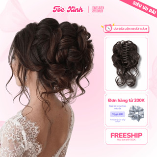 Kẹp tóc, búi tóc giả xoăn đuôi lơi có kẹp tiện lợi, dành cho trung niên [TM1_5]