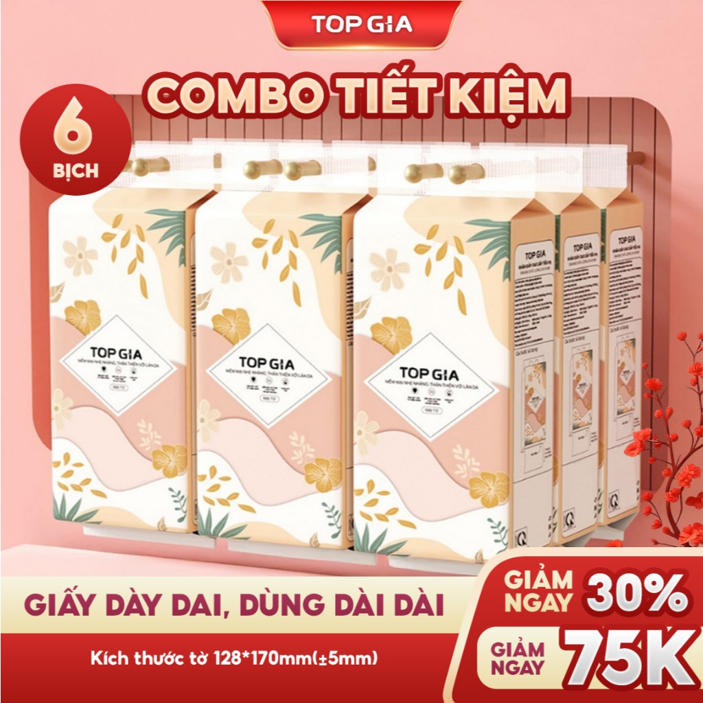  Khăn giấy vệ sinh treo tường Tiểu Hạ 1000 tờ làm từ bột gỗ thiên nhiên an toàn 6 bịch hoặc 10 bịch 