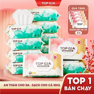  Khăn ướt Topgia cao cấp mềm mại không cồn không parabens an toàn cho bé 